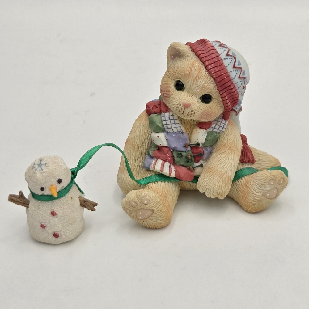 Calico Kittens Priscilla Hillman One Look From You Melts My Heart Snowman Enesco